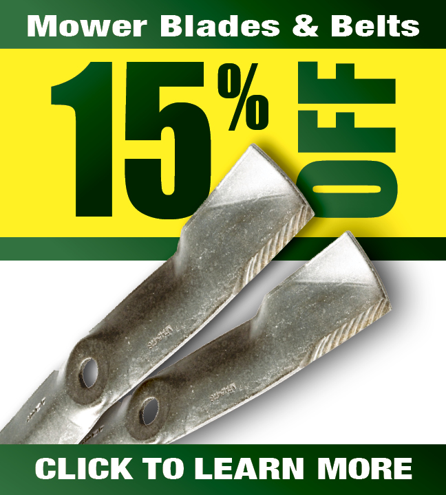 15% OFF Mower Blades and Belts