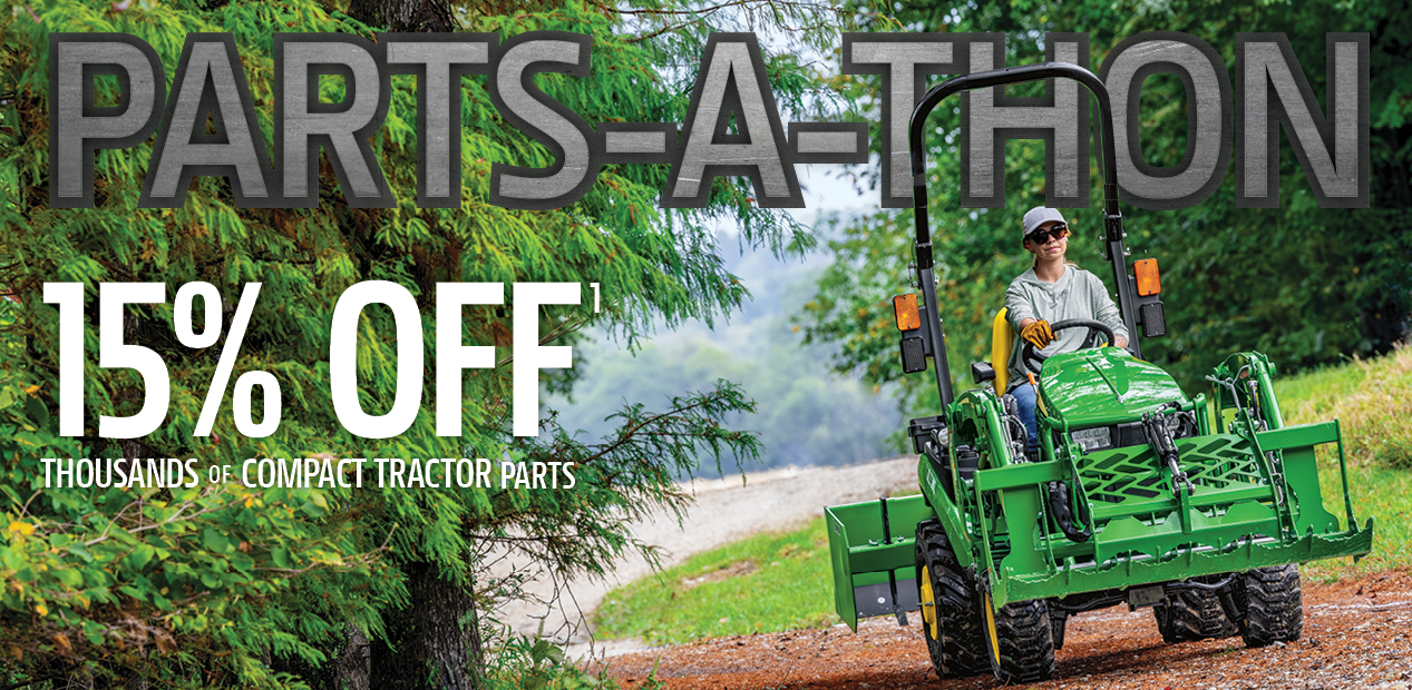 save 15% on compact tractor parts