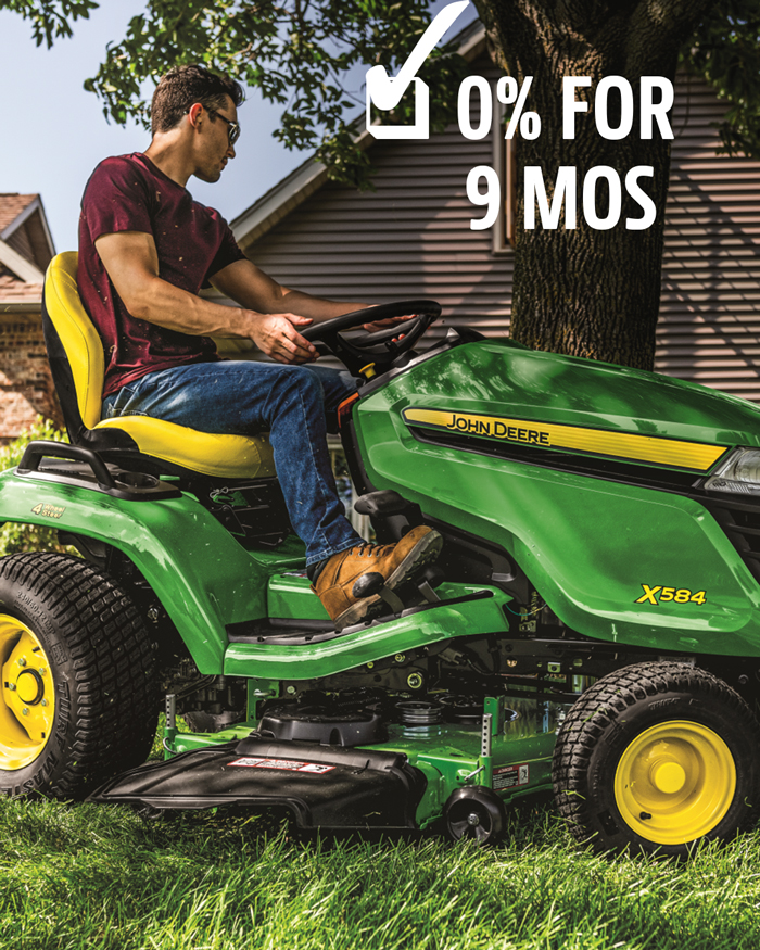 0% for 9 Mos on X300 & X500 Mowers & 0% for 9 Mos on  X700 Riding Mowers
